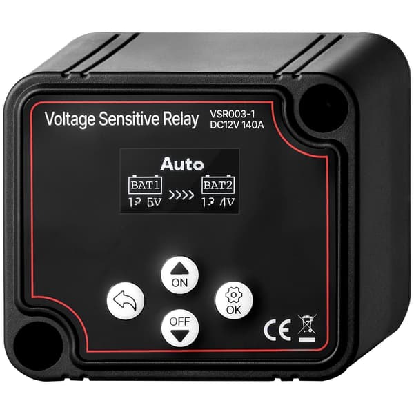 Dobbelt batteriisolatorsæt, 12V 140A VSR, LCD voltmeter