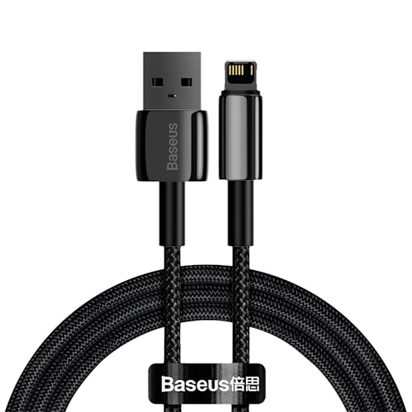 Baseus Tungsten Gold USB-A til Lightning 2.4A, 1m - Sort
