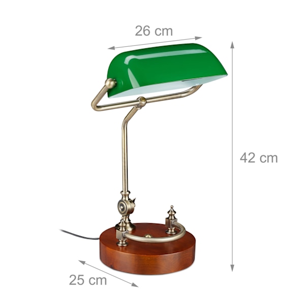 Bankirlampa med grön skärm