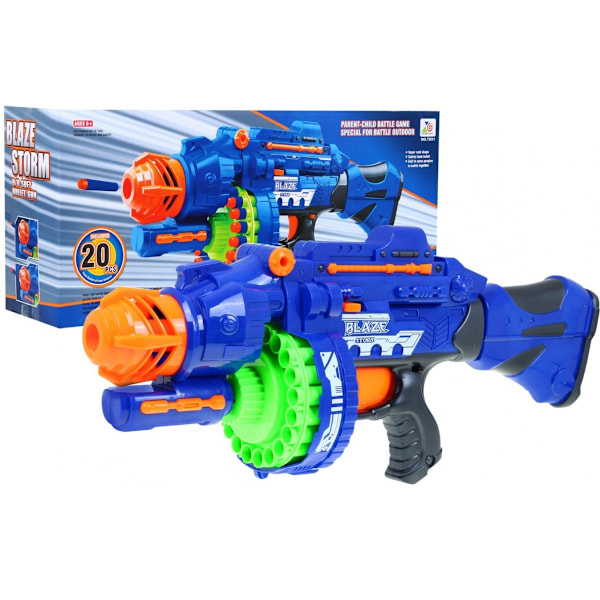 Electric Blue Foam Dart Rifle - 20 Round Magazine