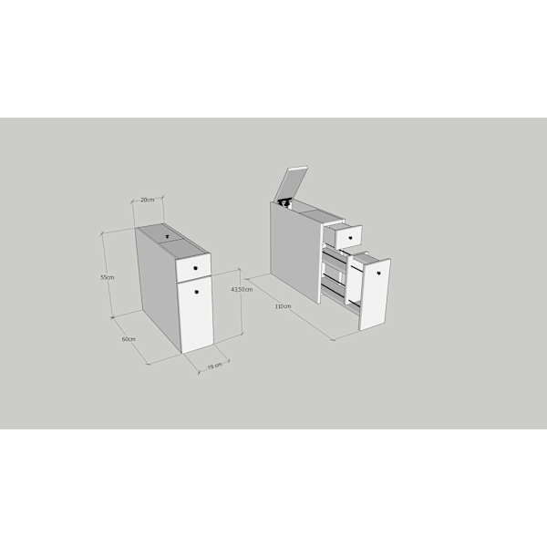 Kylpyhuonekaappi Smart - valkoinen