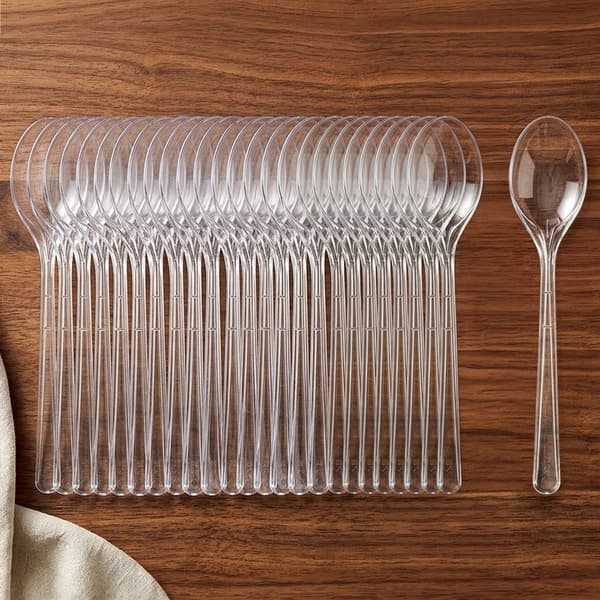 Återanvändbara plastskedar, 17,5 cm, set om 25