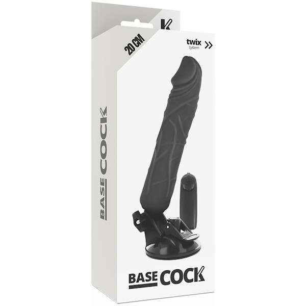 Basecock - Realistic Vibrator Remote Control Musta 20 cm -O- 4 cm