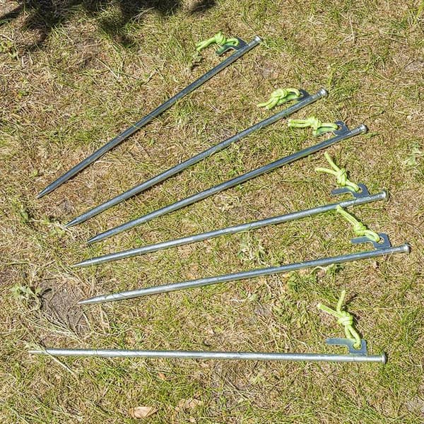 Stenpinnar i galvaniserat stål, 40 cm, P-krok, set om 6