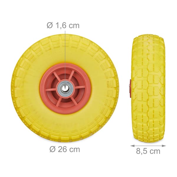 Set med 2 st PU-skottkärrdäck 4.1/3.5-4