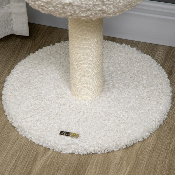 Skrapstolpe, Kattträd Med Kattgrotta, Kattskrapstolpe I Getdesign, Klätterträd Med Sisalrepstolpar, Kattmöbler, Gräddvit, 80 Cm
