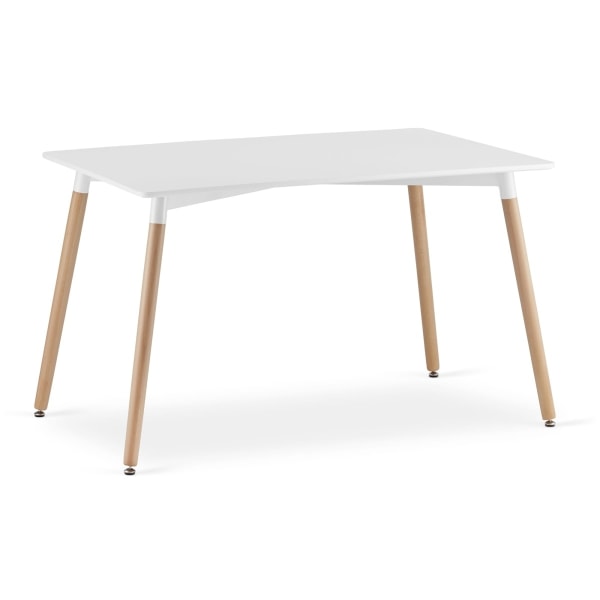 Rektangulärt matbord i trä 120cm x 80cm - vitt