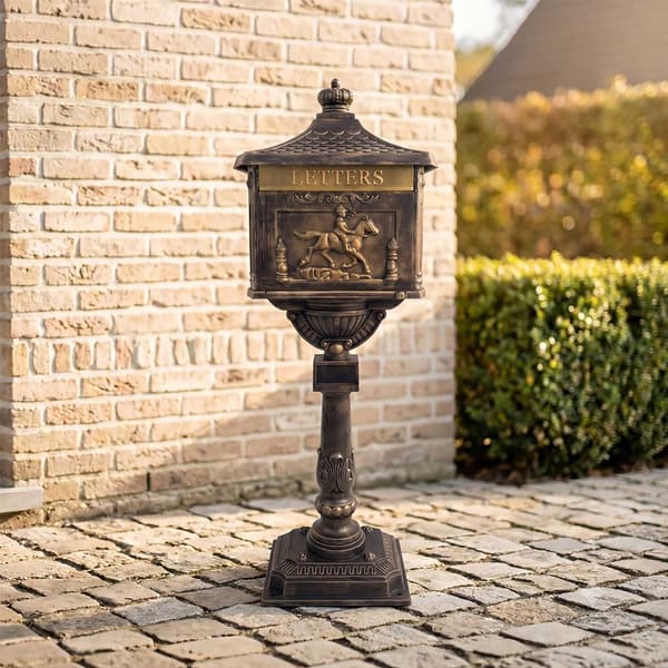 Fritstående postkasse i antik bronze, rustfri aluminium