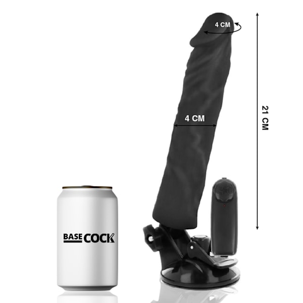Basecock - Realistic Vibrator Remote Control Musta 21 cm -O- 4 cm