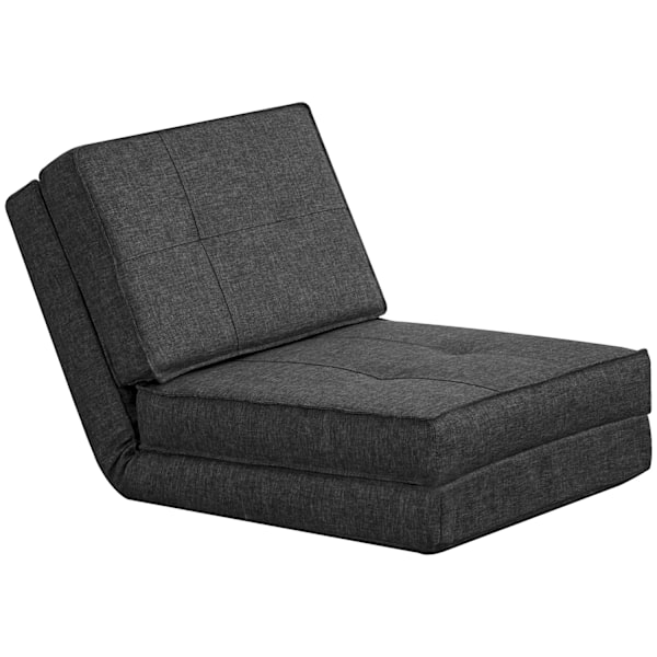 Gulvsofa foldbar lænestol gulvstol 5-trins justerbar foldbar lænestol sovesofa enkelt sofa mørkegrå 61 x 73 x 58 cm |