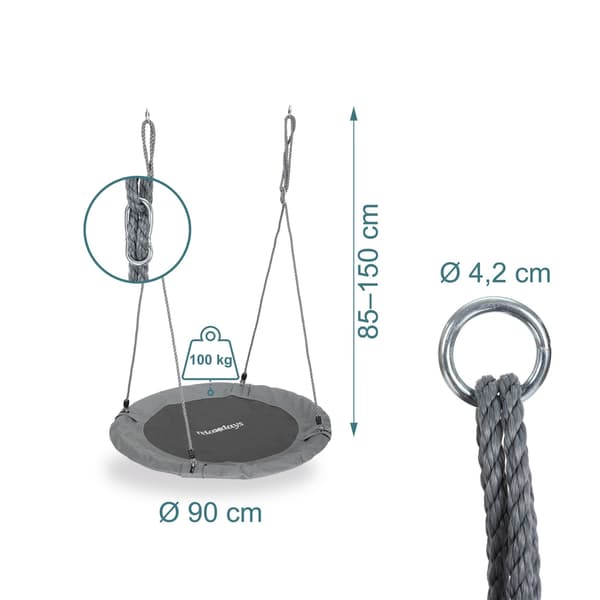 90 cm rund gunga för barn och vuxna