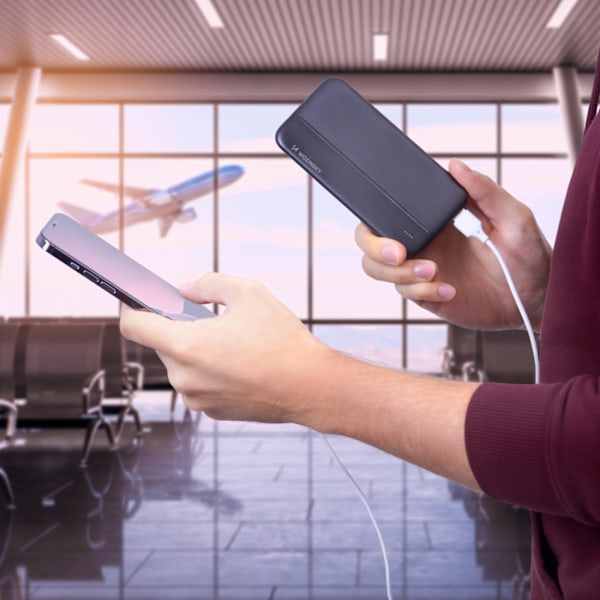 Powerbank Li-Po 10000mAh 2xUSB musta