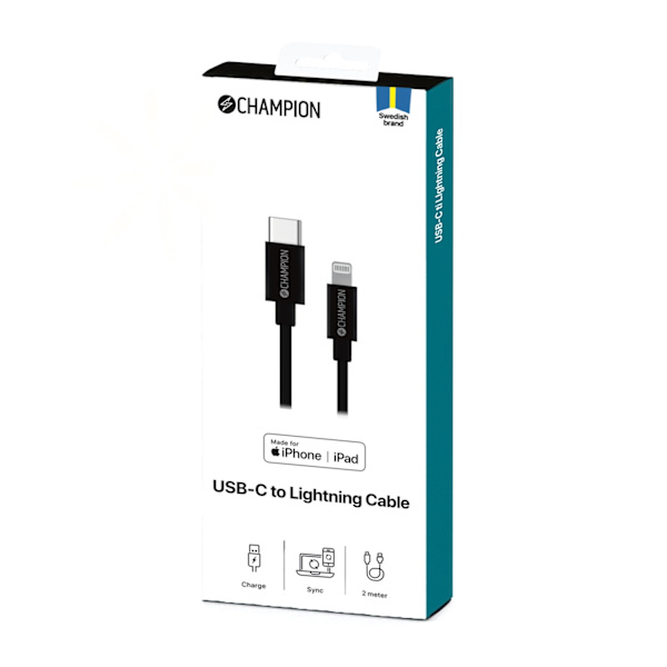 USB-C-Lightning-kaapeli 2 m musta
