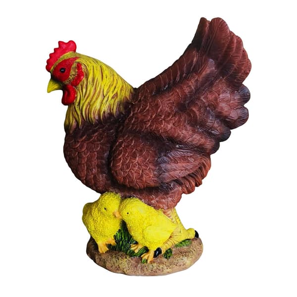 Kyllingehavepynt, polyresin, forskellige farver