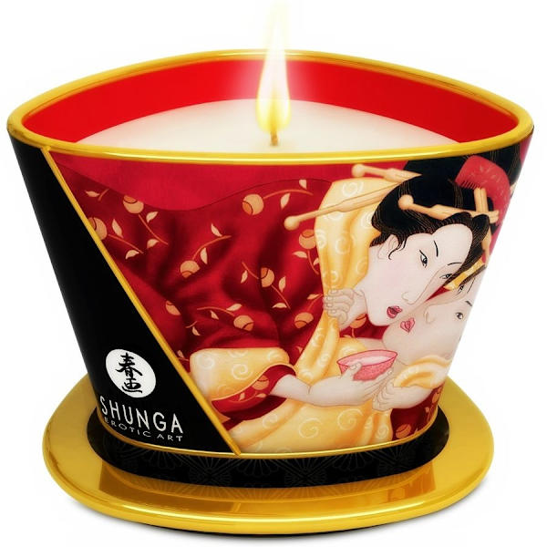 Shunga - Mini Caress by Candelight Mansikka ja Cava Hierontakynttilä 170 ml