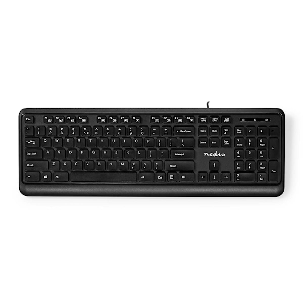 Trådat Tagentbord | USB-A | Multimedia | QWERTY | US Layout | Numeriskt tangentbord Svart