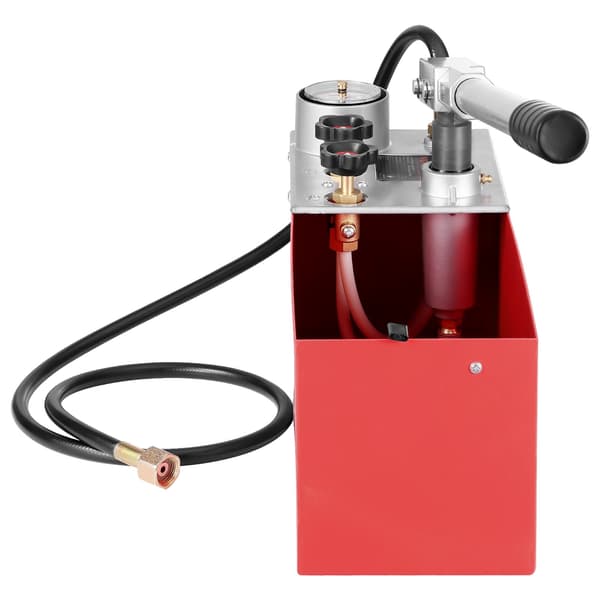 Hydrostatisk testpump, 25 bar, dubbelventil, 10 liters tank