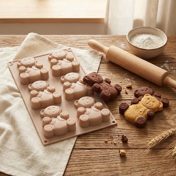 Silikone bamse bageform, 30x17,5x2 cm