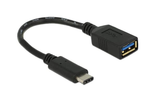 Delock USB-C han til USB-A hun adapter, 15 cm - Sort