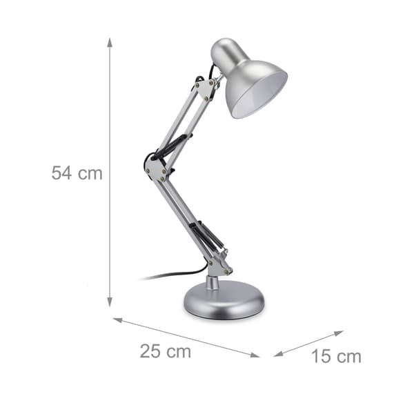 Retro skrivbordslampa silver