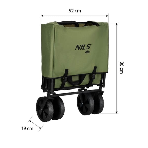 Fällbar vagn, Grön, 150L Kapacitet