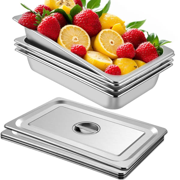 Ångkokare i full storlek, rostfritt stål, 4-pack, 13 l