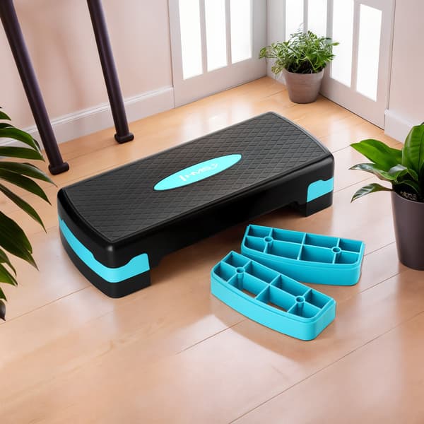 Aerob trinplatform, sort-mint, justerbar højde