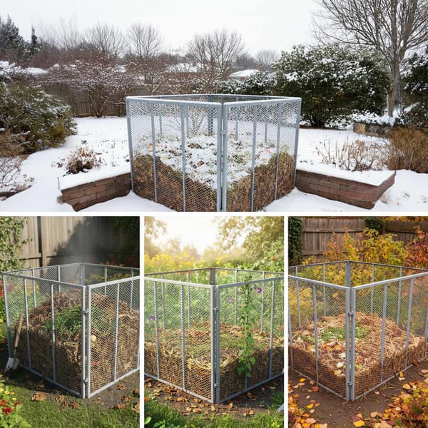 Stålkompostbehållare, 800 liters kapacitet, öppen design