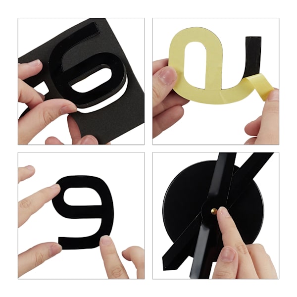 Seinäkello DIY 3D-numeroilla