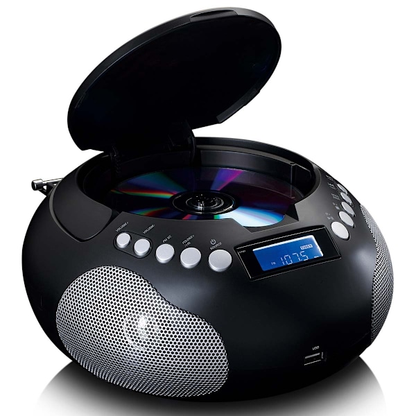 Bærbar radio CD/MP3 med USB og Bluetooth Sort