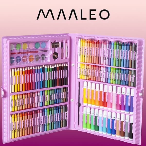 Maalaussarja kotelossa 168 kpl pinkki