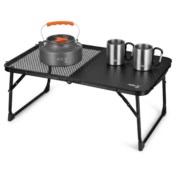 Sort foldbart campingbord – Let, kompakt, 60x40 cm