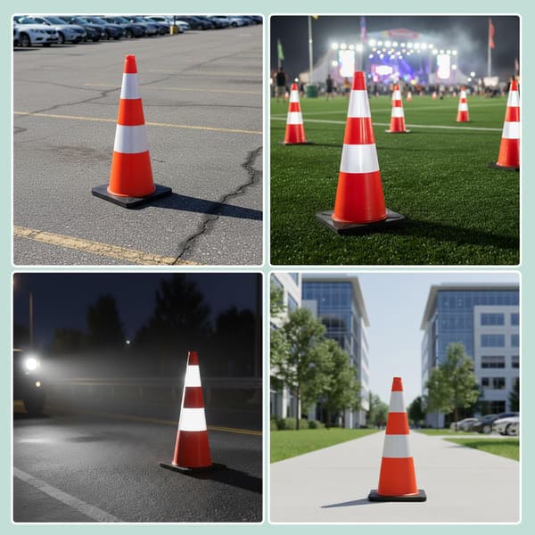 Trafikkon 90 cm, kraftig, reflekterande ränder