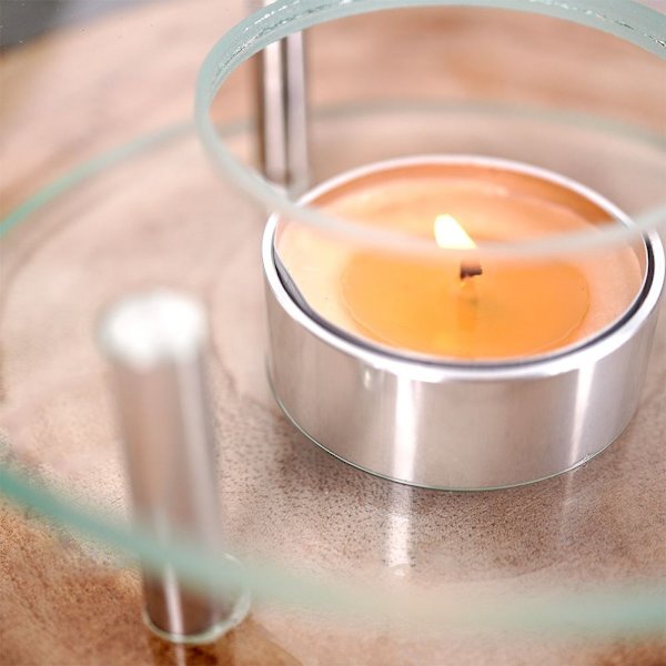 Tevärmare i glas för tealight-ljus – perfekt för tekannor