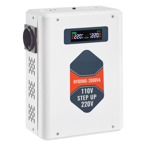 Step-up spændingsomformer 2000VA, 110V til 220V, LCD