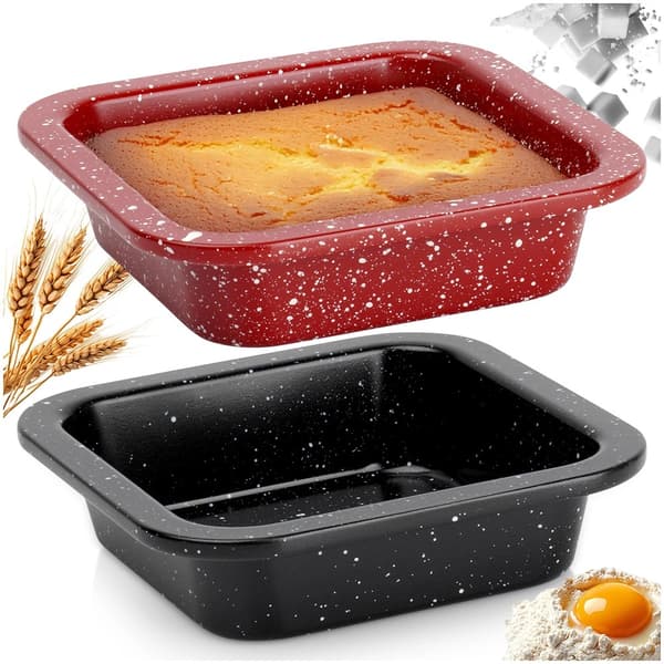 Fyrkantiga bakformar, granit non-stick, 12x12 cm, 2-pack