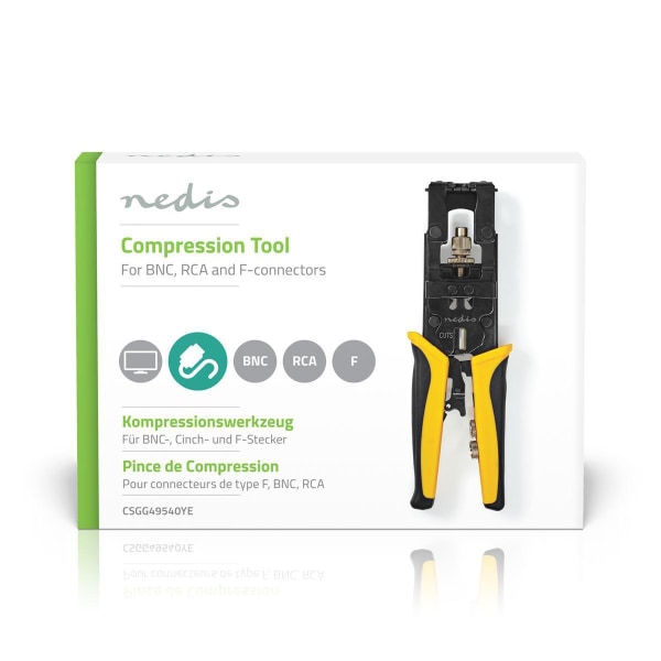 Antennekabelinstallationsværktøj | Crimp tang | Gul / Sort | ABS / Stål