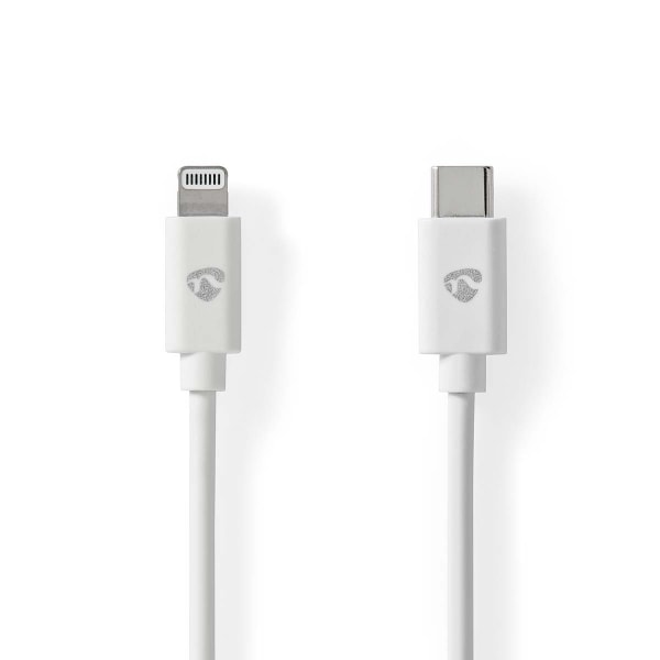 Lightning Kaapeli | USB 2.0 | Apple Lightning 8-Pin | USB-C™ Uros | 480 Mbps | Niklattu | 2.00 m | Pyöreä | PVC | Valkoinen | Label