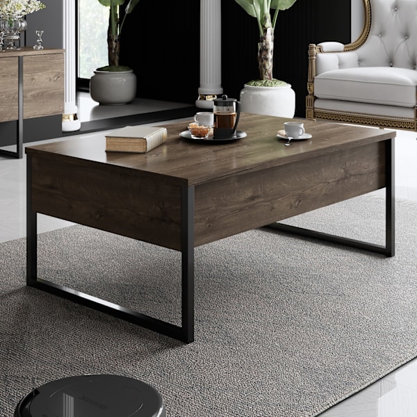Sofabord Luxe - Valnød, Sort