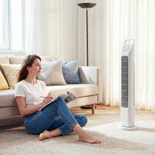 Tårnventilator med fjernbetjening, 3 hastigheder, 3 tilstande, timer