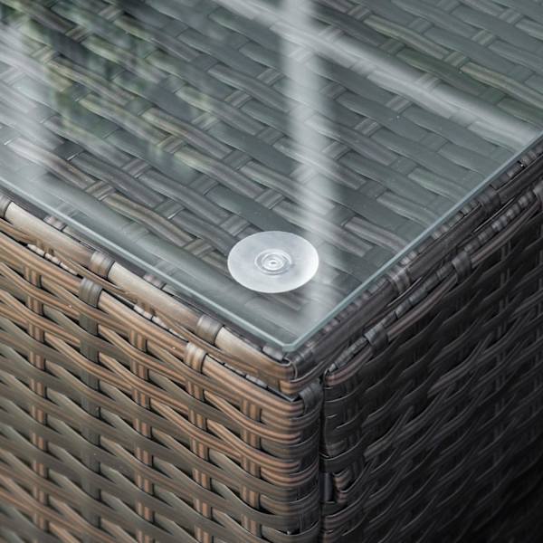 Garden Sidebord Sofabord Fremstillet Af Polyrattan, Vejrbestandig, Brun, 85X50X39Cm