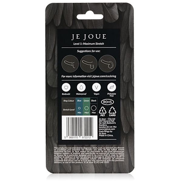 Je Joue - Maximum Stretch Silikone Cock Ring - Sort