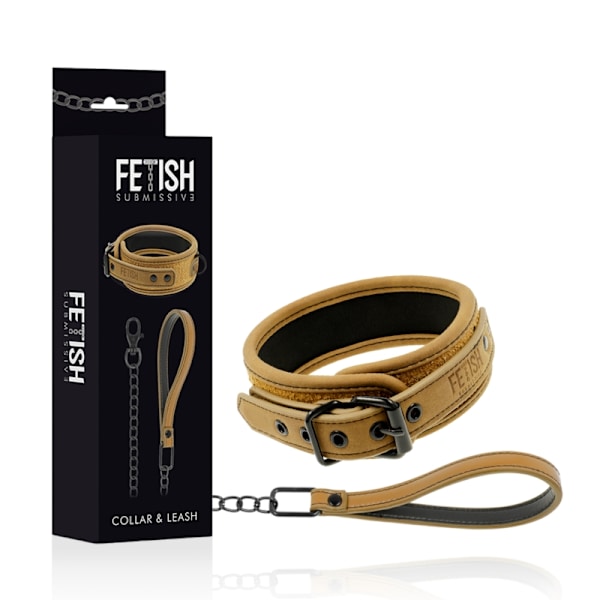 Fetish Submissive Origen - Neopreenivuorattu kaulakoru ketjulla