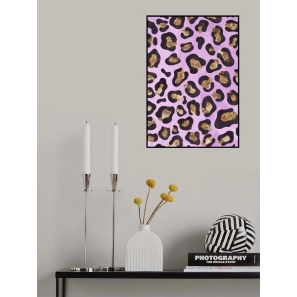 Gold Leopard Print Pink - 21x30 cm