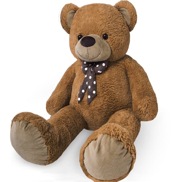 Brun kæmpe bamse, 150 cm, blød polyesterpels