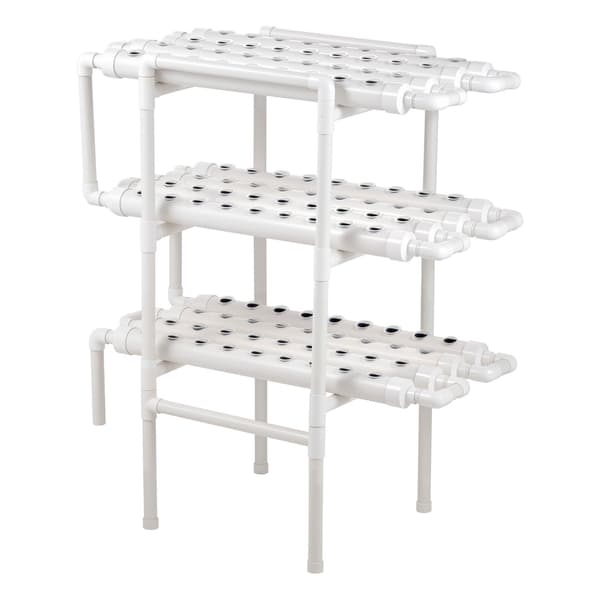 Hydroponisk dyrkningssæt, 3-lags 108-pladser, UPVC-rør