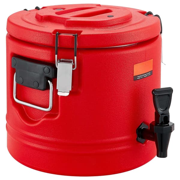 Isolerad dryckesdispenser 2,2 gallon, varm och kall, stålfoder