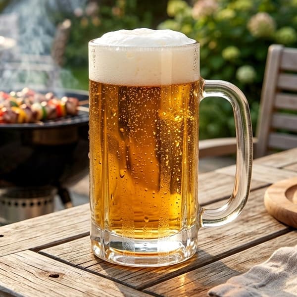 Ölmugg i glas, 500 ml – tjockt glas, diskmaskinssäker