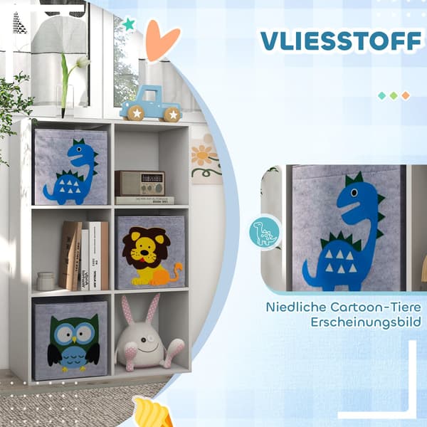 Børneopbevaringshylde med kuber og skuffer, MDF, hvid