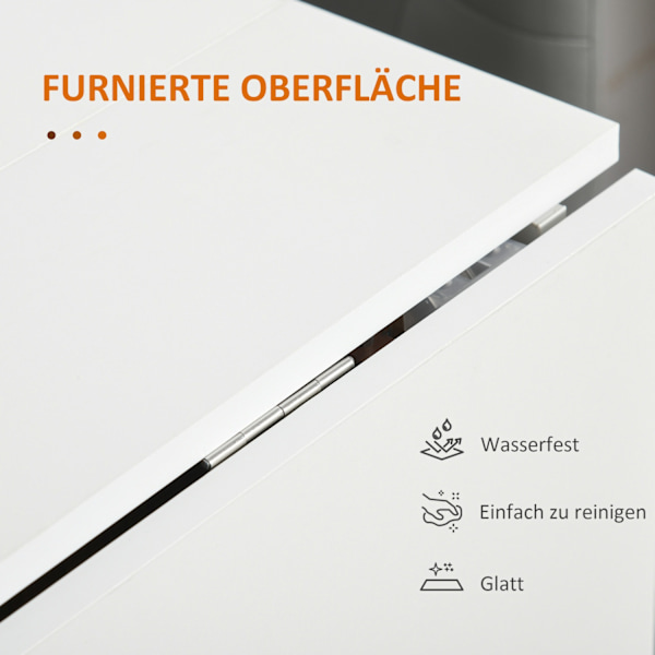 Klapbord Spisebord Mobilt Skrivebord Med Klapbord Sidebord Med Hjul Spisebord Til Køkken Hvid